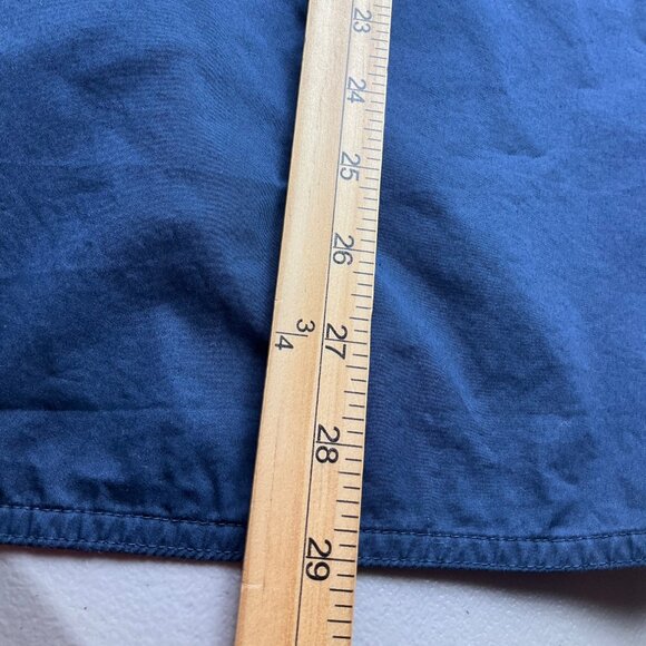 Everlane Large Navy Blue A-Line Midi Skirt Cotton Elastic Pull On Cotton* - Picture 9 of 11